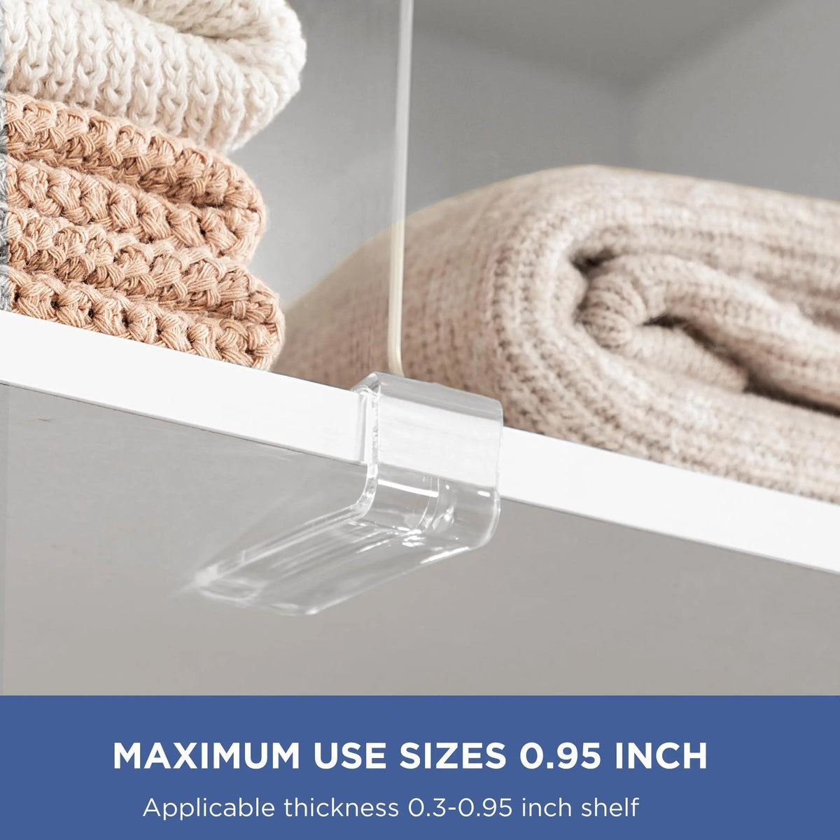 Acrylic Closet Shelf Dividers Space Saving Separator for Wardrobe and Cabinet Organization