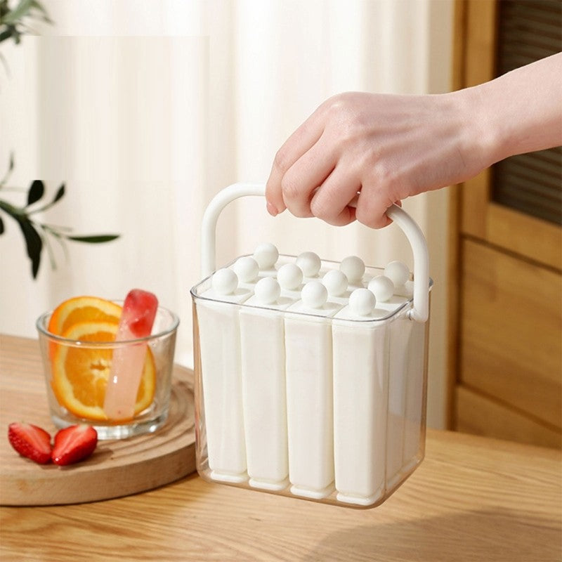 Silicone Popsicle Mold with Lid and Long Bar Ice Tray Design for Homemade Frozen Treats