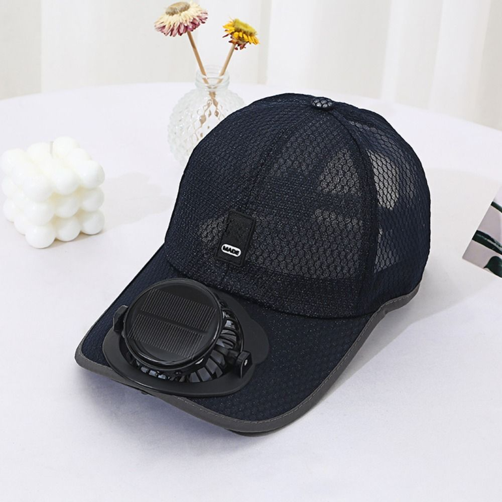 Solar Breeze Hat with Built In Cooling Fan and Mesh Sun Protection Design for Outdoor Activities