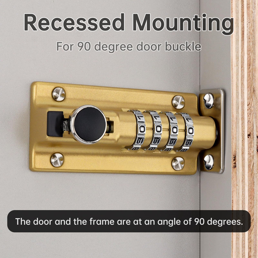 Combination Gate Latch with Sliding Bolt Mechanical Code Design for Doors Gates and Storage Areas