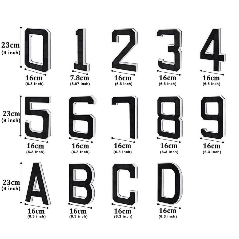 Solar LED Address Plaque with Waterproof Illuminated House Number Design for Outdoor Wall Mounting