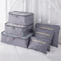 Six-Piece Travel Packing Cubes Set with Mesh Panels for Luggage and Suitcase Organization