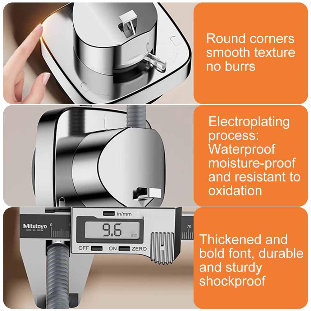 Adjustable Shower Head Holder with 360° No Drill Wall Mount Bracket for Bathroom Use