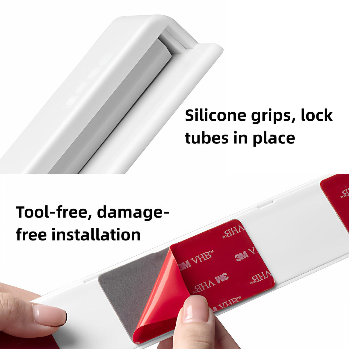 Nail-free Adhesive Toothpaste Holder with Squeezer Design for Bathroom Storage Organization
