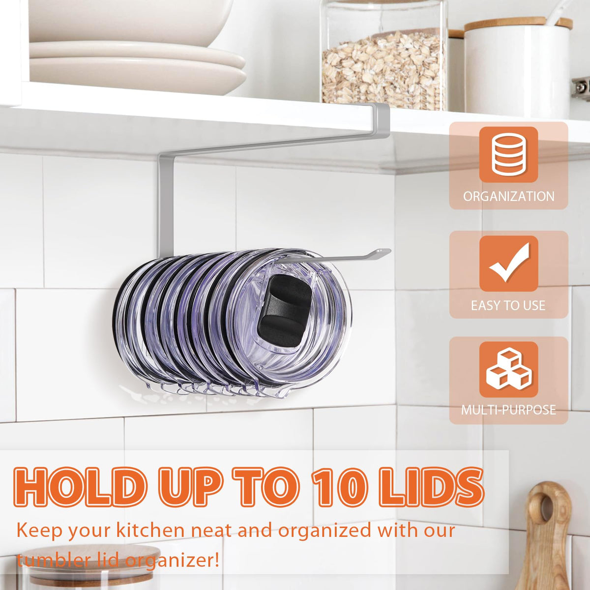 No Drill Paper Towel Holder Over Cabinet Door Stainless Steel Rack for Kitchen Bathroom and Tissue Roll Storage
