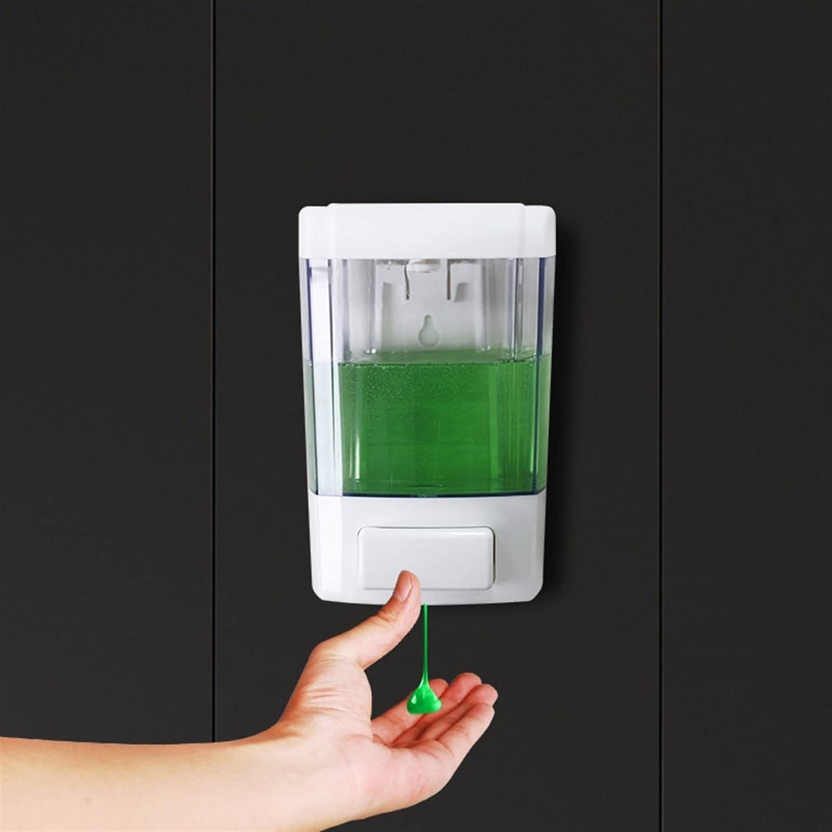 Wall Mounted Soap Dispenser with Transparent 500 ml Manual Press Design for Bathrooms Offices and Shared Sinks