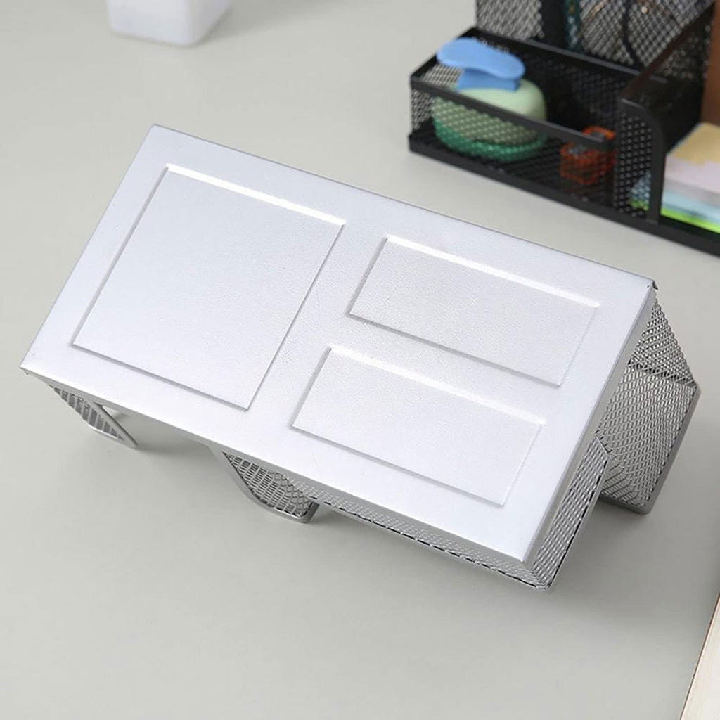 Mesh Desk Organizer with Metal Pencil Holder and 3 Compartments for Office Supplies and Desktop Accessories