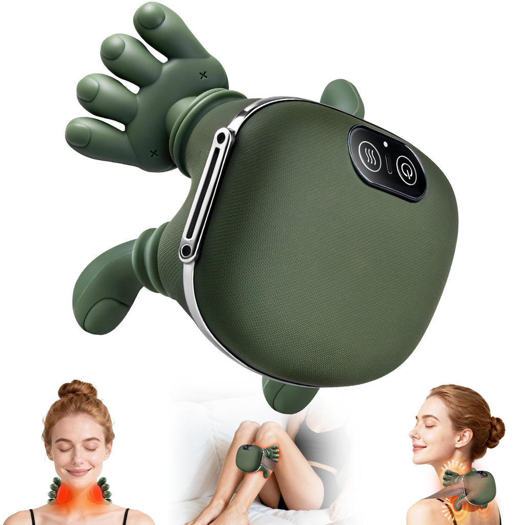 Heated Neck Shoulder Massager Electric Kneading Massage Pillow for Back Waist Leg Relaxation
