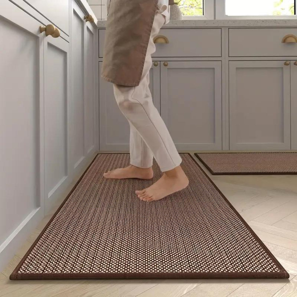 Washable Non-Slip Rubber-Backed Kitchen Rug, Absorbent Floor Mat for Sink Area, Soft Cotton Runner for Indoor Kitchen Use