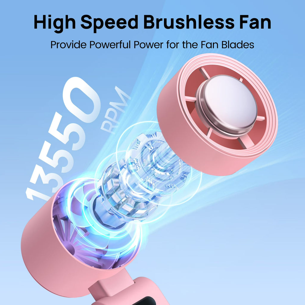 Handheld Portable Turbo Fan with Ice Cooling Function and Adjustable Speed for Travel and Daily Use 2×3×7" (5.4×6.4×18.3cm)