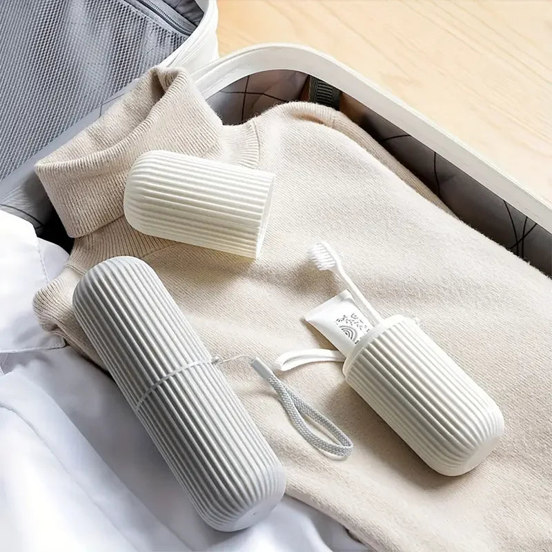 Travel Toothbrush Case with Compact PP Storage Design for Toiletries Camping and Daily Use