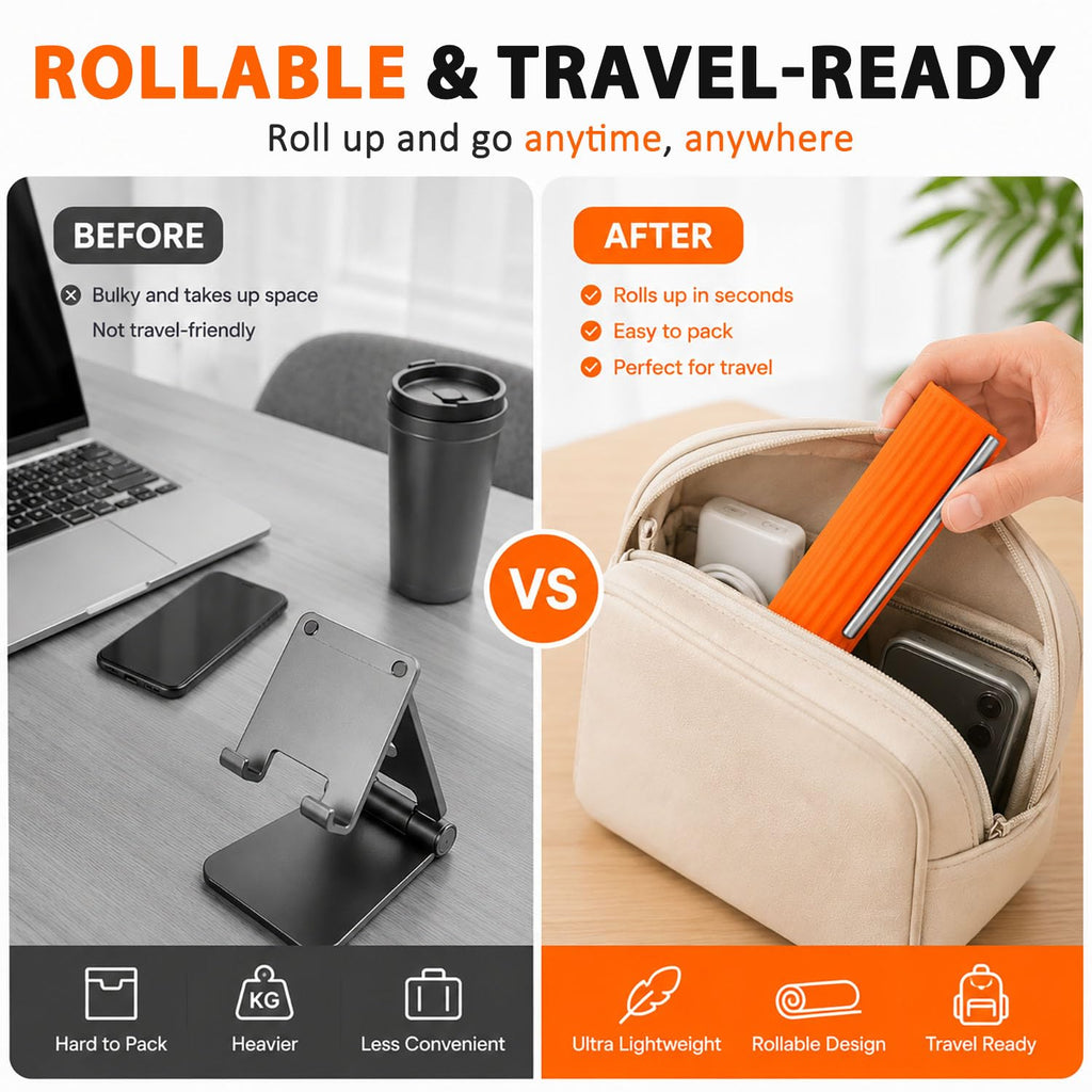Foldable Multi Functional Phone Stand Flexible Desktop Holder for Phone Tablet and Laptop Use
