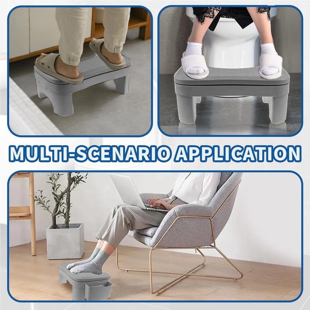 Toilet Footrest Stool with Ergonomic Squatting Design for Bathroom and Everyday Home Use