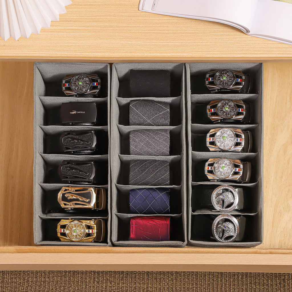 Foldable Closet Drawer Organizer for Underwear, Socks, Bras, Scarves and Wardrobe Storage