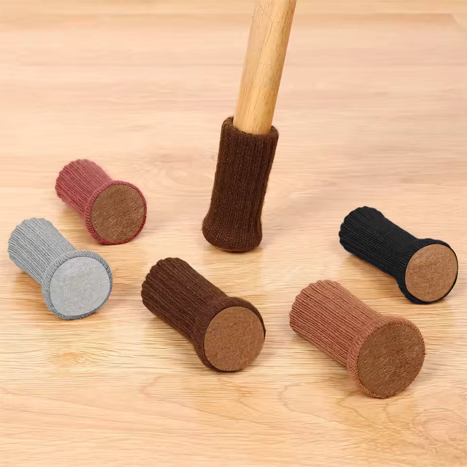 16 Pcs of Knitted Furniture Socks with Double Thickness Stretch Fabric for Floor Protection and Quiet Furniture Movement