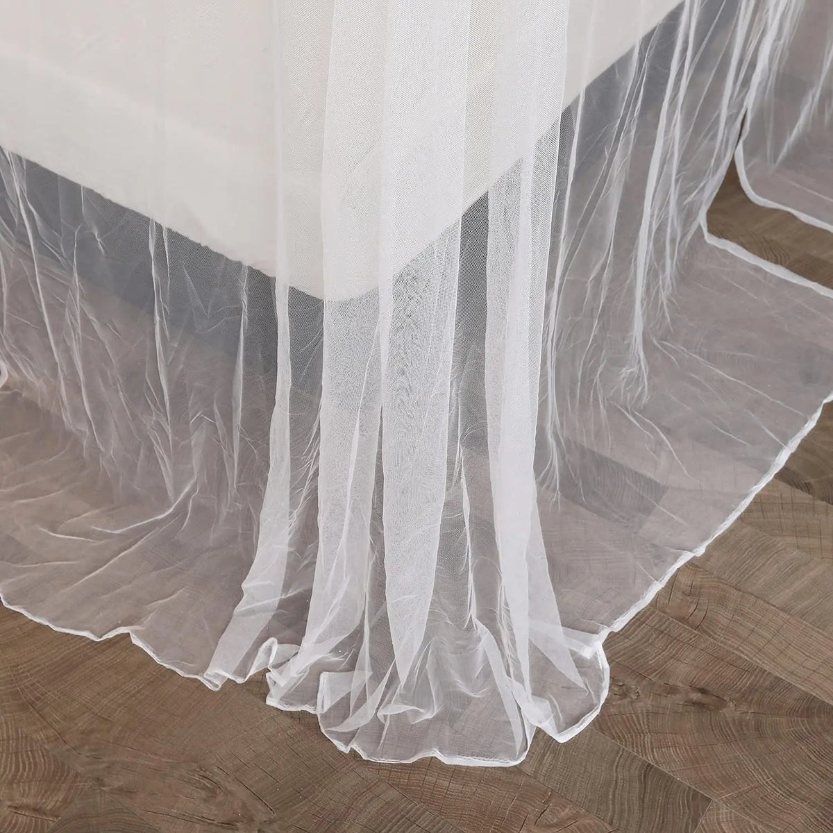 Large Four Door Square Mosquito Net Canopy Breathable Polyester Mesh Tent for Bedroom and Camping