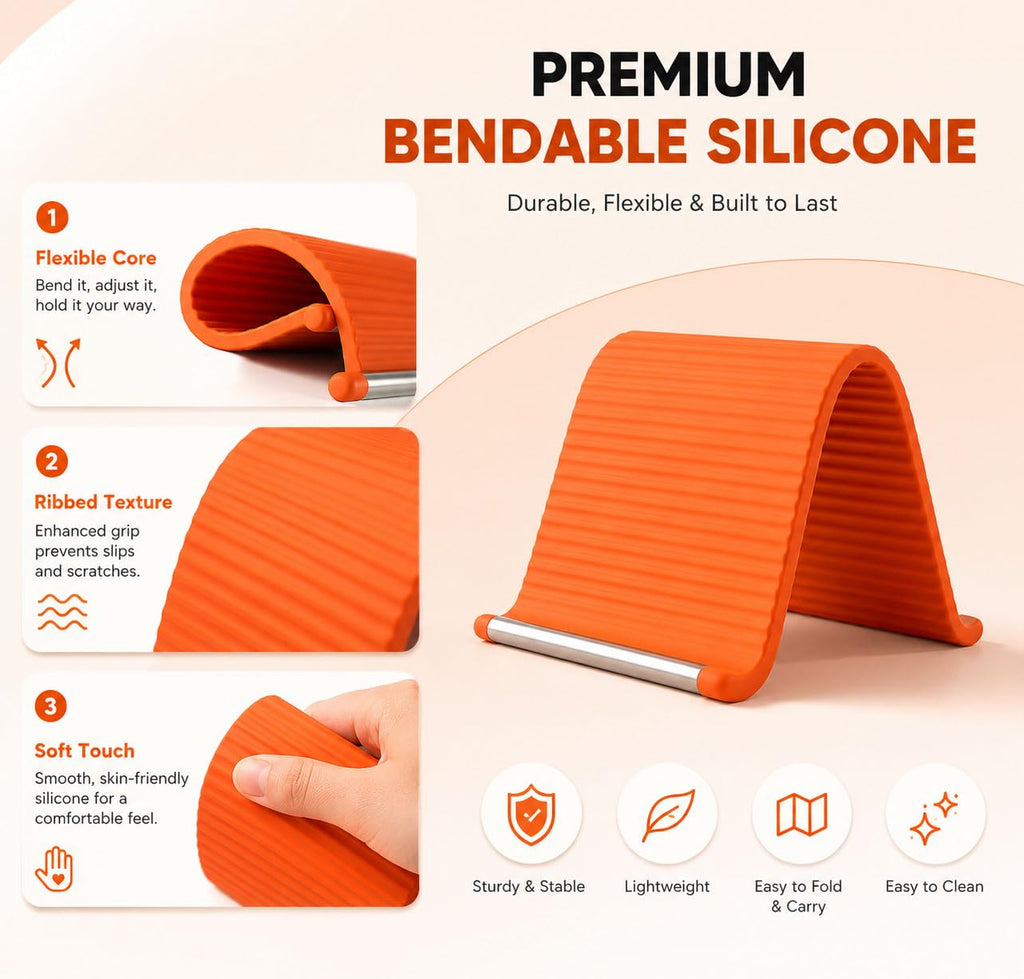 Foldable Multi Functional Phone Stand Flexible Desktop Holder for Phone Tablet and Laptop Use