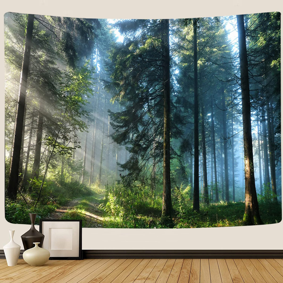 Forest Landscape Wall Tapestry Polyester Fabric Hanging for Bedroom Living Room Aesthetic Home Decor