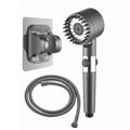 3-Mode Filtered Shower Head with 59-Inch Hose and Brush Accessory for Bathroom Shower Use (Included Single Nozzle with Brush + 1.5-meter Hose +