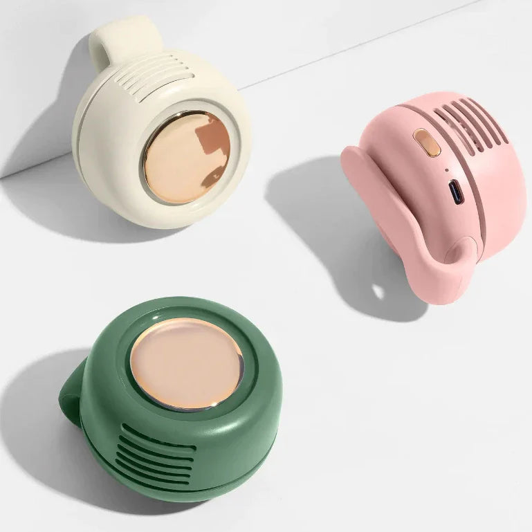 Portable Clip Cooling Fan with Bladeless USB Rechargeable Design for Outdoor and Hands Free Use