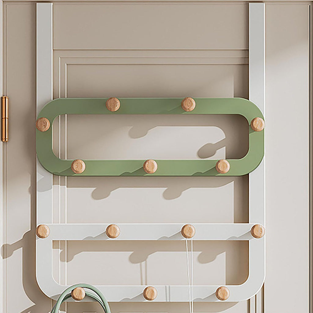 Powder-Coated Metal Over-the-Door Hook Rack, Easy-Install Hanging Organizer for Entryways, Bedrooms, or Bathrooms, Space-Saving Storage Solution