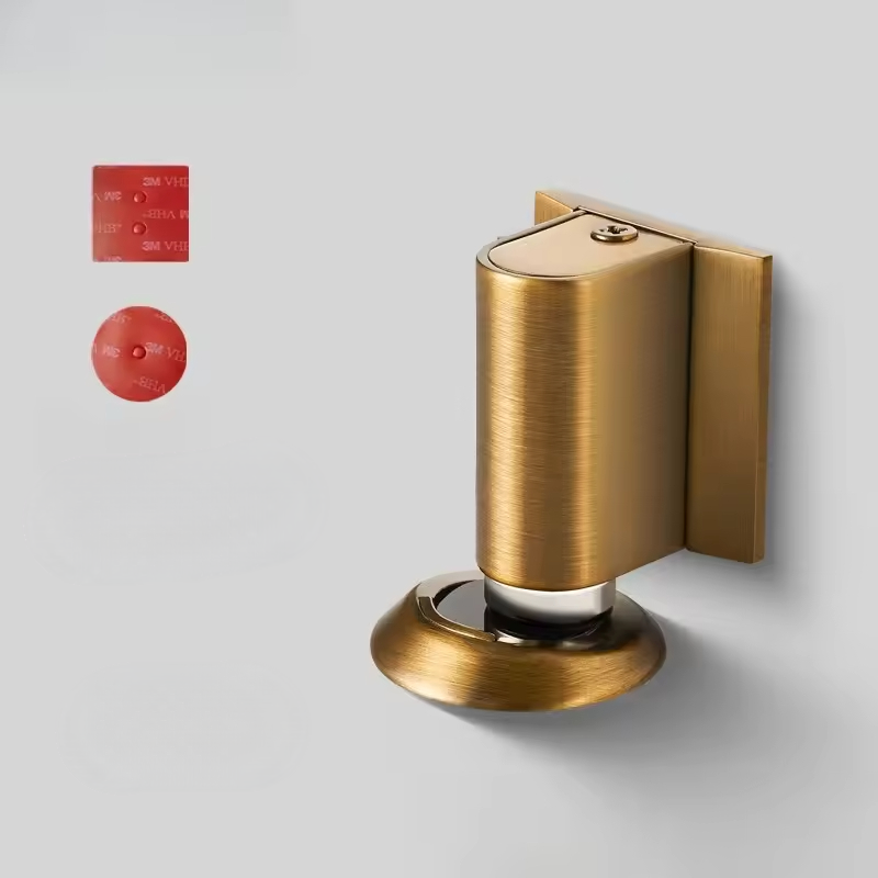 Magnetic Door Stopper with No Drill Adhesive Design for Floor Mounted Door Control