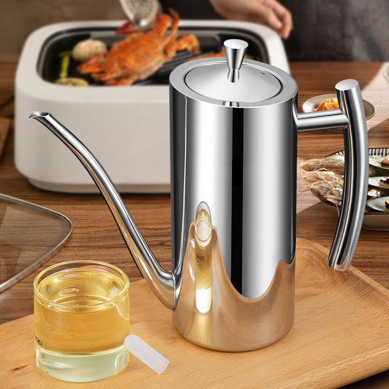 Drip-Proof Oil Dispenser with 304 Stainless Steel Pot Design for Cooking Oil Sauce and Vinegar Storage