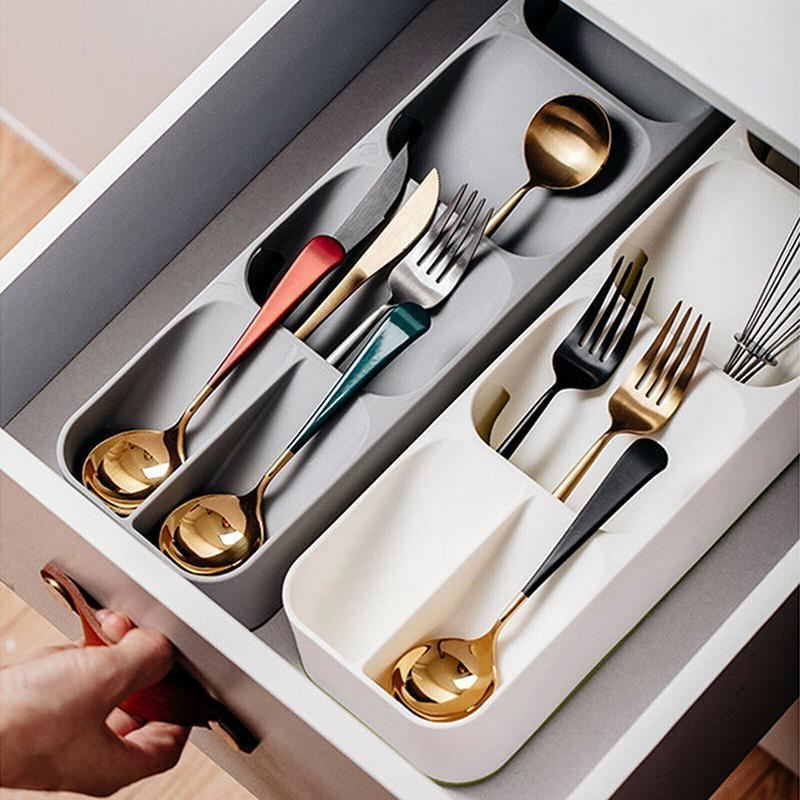Plastic Cutlery Storage Tray Organizer for Kitchen Drawer Flatware
