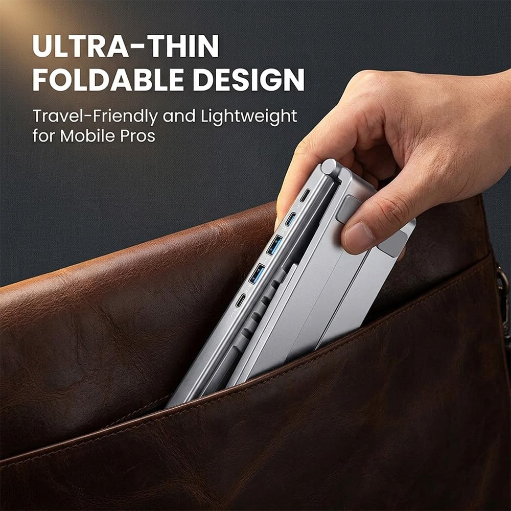 8 in 1 USB C Docking Station Stand Aluminum Laptop Hub with PD Charging USB Ports SD TF for MacBook and Laptop Use