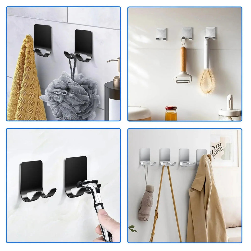 Razor Holder Hook with Heavy Duty Self Adhesive Stainless Steel Design for Bathroom and Kitchen Organization