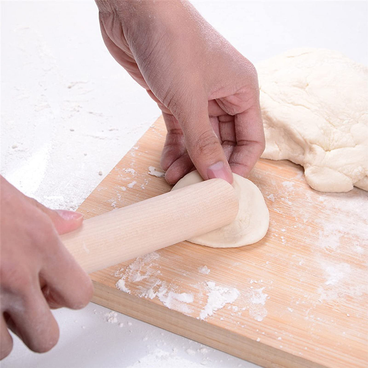 Wooden Rolling Pin Smooth Dough Roller for Baking Pastry Pizza and Fondant Preparation