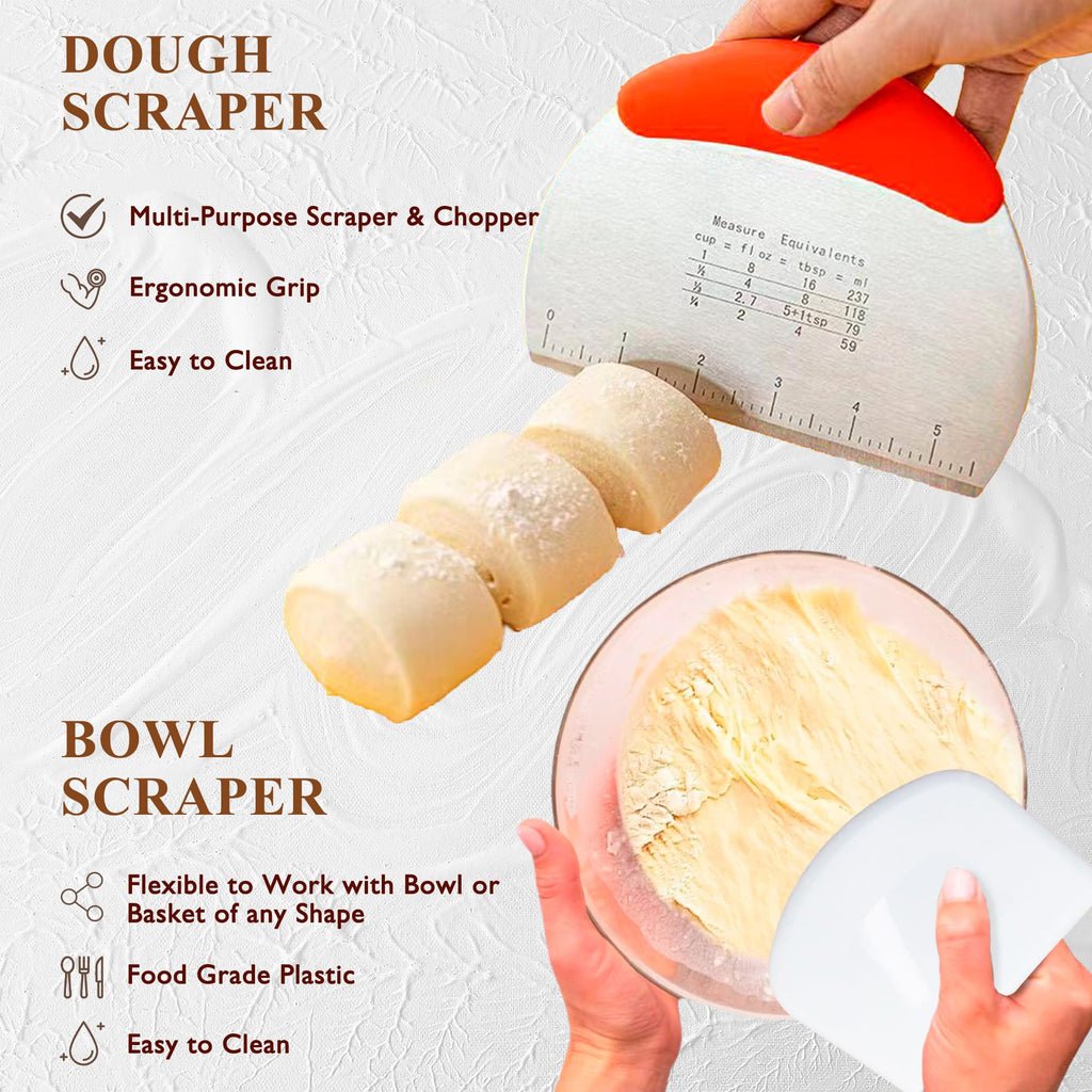 Complete Sourdough Starter Kit with Banneton Proofing Basket Glass Starter Jar for Home Bread Baking