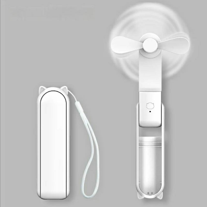 USB Rechargeable Foldable Mini Fan with Three Speed Handheld Design for Travel and Outdoor Cooling