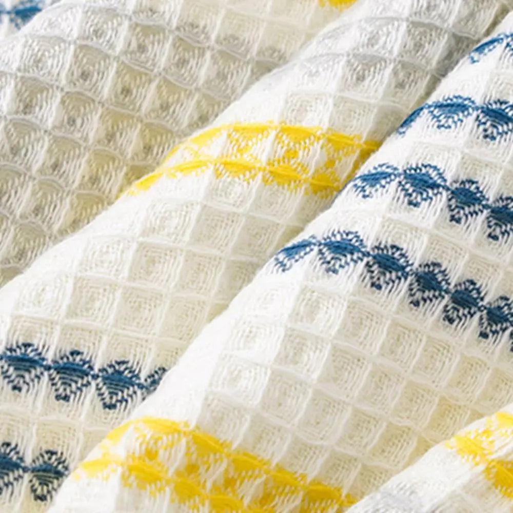 2Pcs 100% Pure Cotton Waffle Bath Towel with Honeycomb Weave for Home and Spa Use