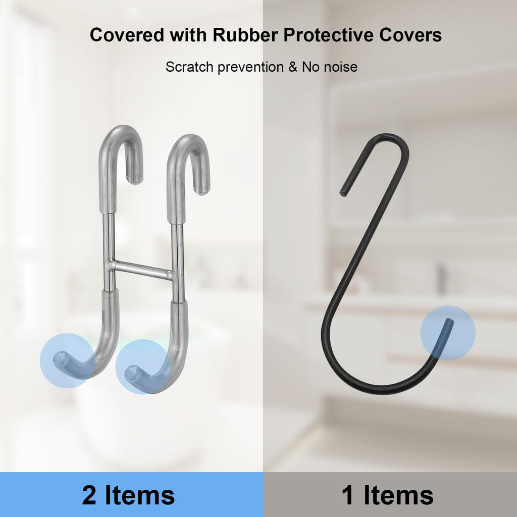 2 Pcs Over Door Utility Hook with No Drill Stainless Steel Design for Bathrooms Kitchens and Glass Doors
