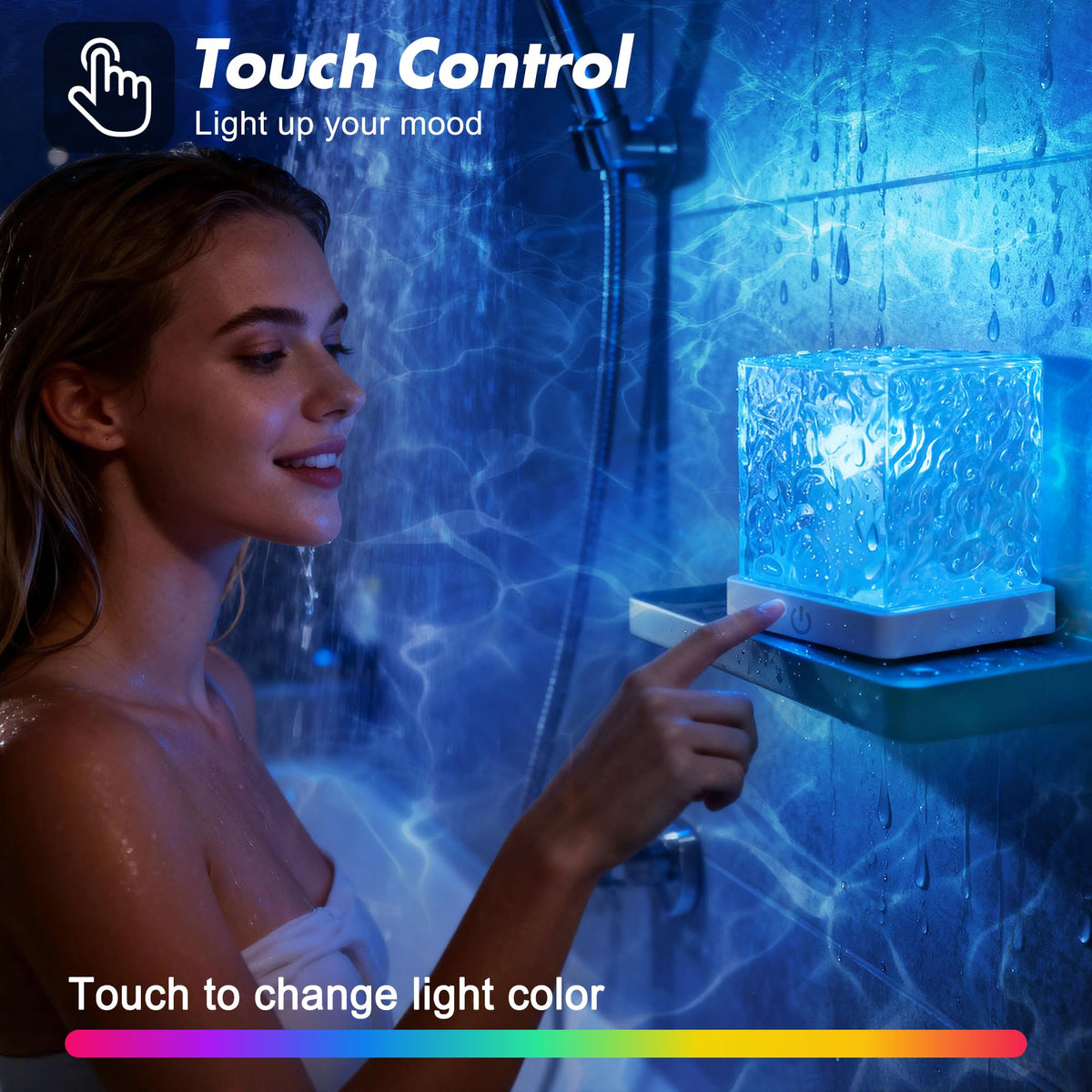 Ocean Wave Projector Light with 16 Color LED Cube and Remote Control for Ambient Room Lighting