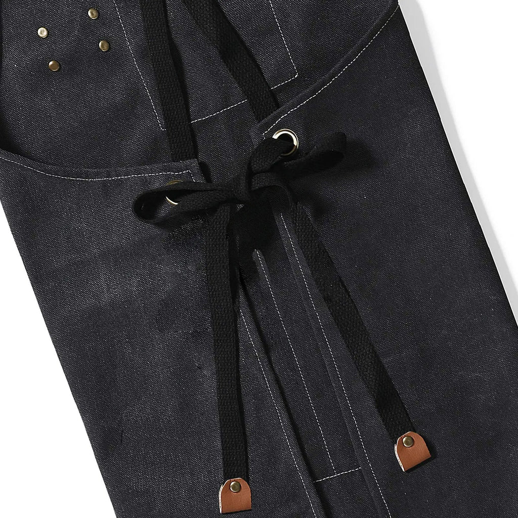 27×30" Cotton Canvas Cross Back Chef Apron with Oversized Pockets for Kitchen and Workshop
