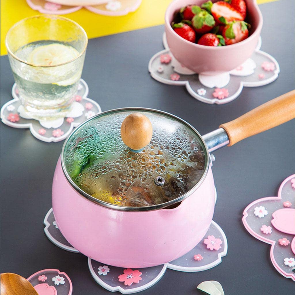 Cherry Blossom Silicone Coaster Mat Heat Insulation Non Slip Cup Pad for Dining Table Drink Protection