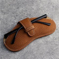 Soft Leather Glasses Case Slim Portable Eyeglasses Pouch for Travel and Daily Storage