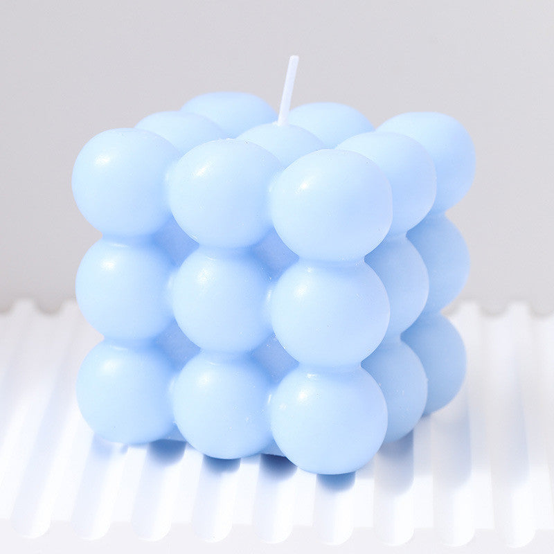 Handmade Aroma Cube Candle with Decorative Soy Wax Design for Weddings and Home Ambience