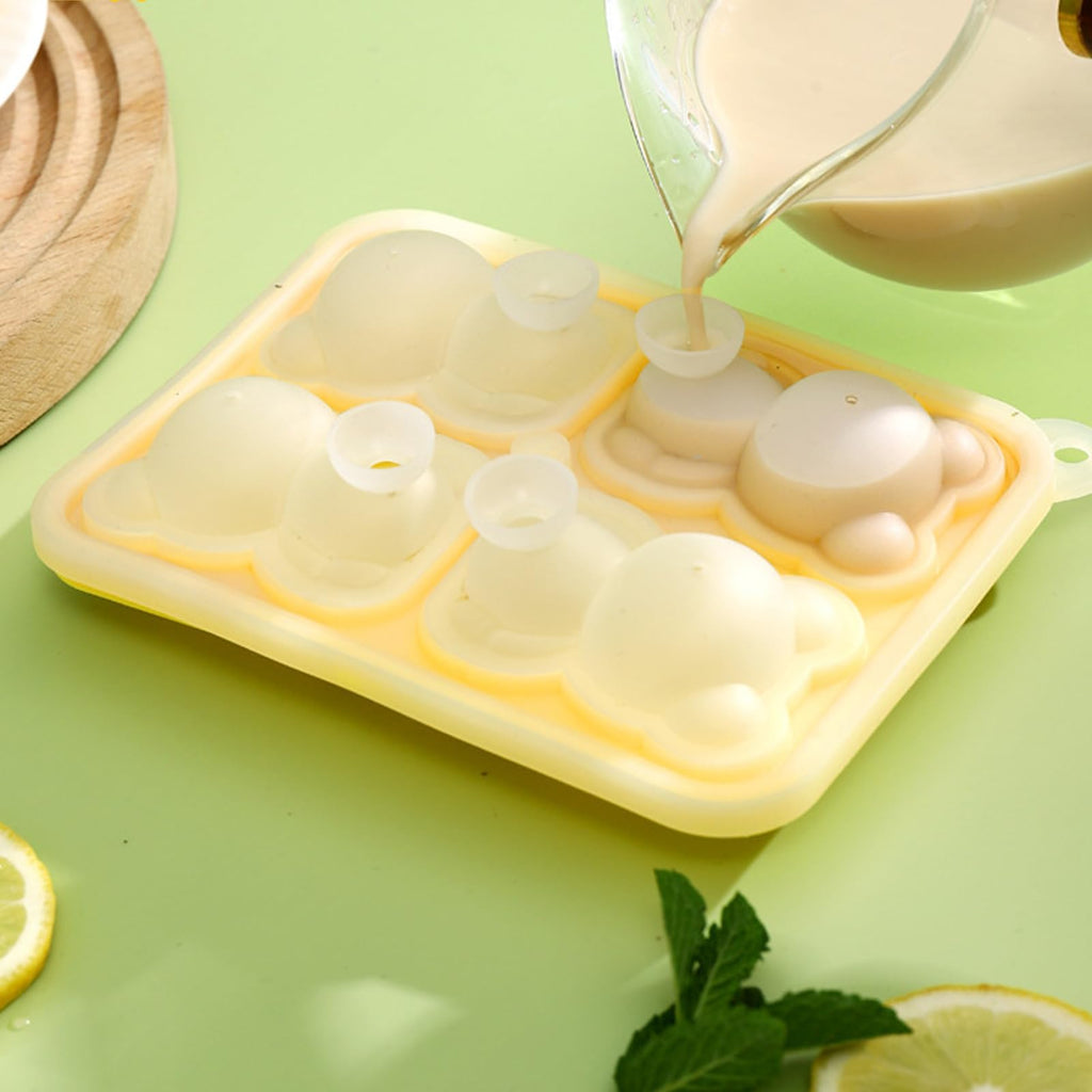 Bear Chill Ice Mold with 3D Silicone Design for Whiskey Cocktails and Creative Beverage Cooling