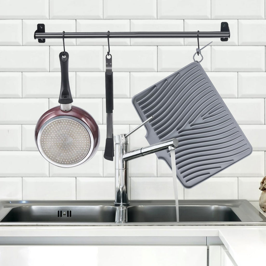 Countertop Drain Pad with Built In Drain Design for Kitchen Dish Drying Use