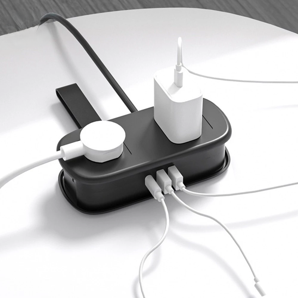 Compact Travel Power Strip with USB C Charging and Four Outlet Design for Cruise and Daily Travel Use