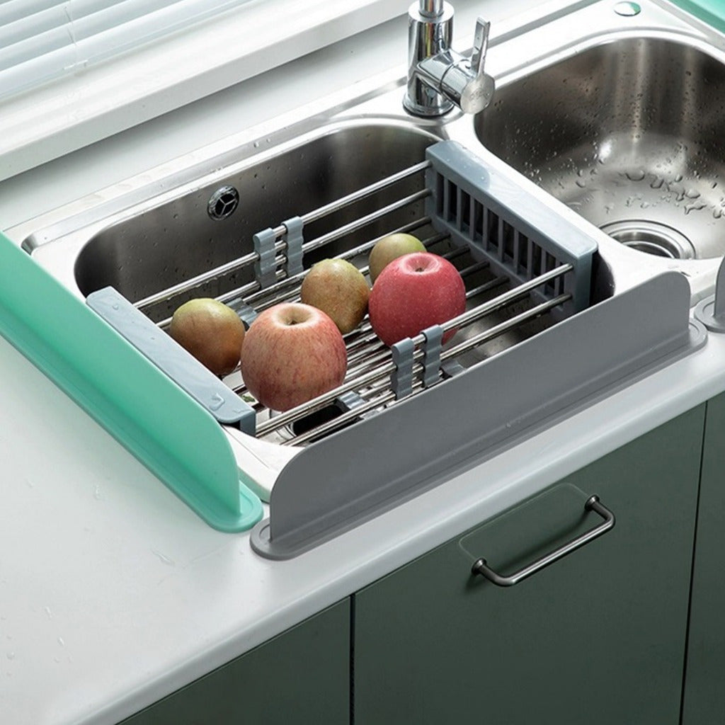 Silicone Sink Splash Guard with Suction Cups for Kitchen and Dishwashing Basin Use