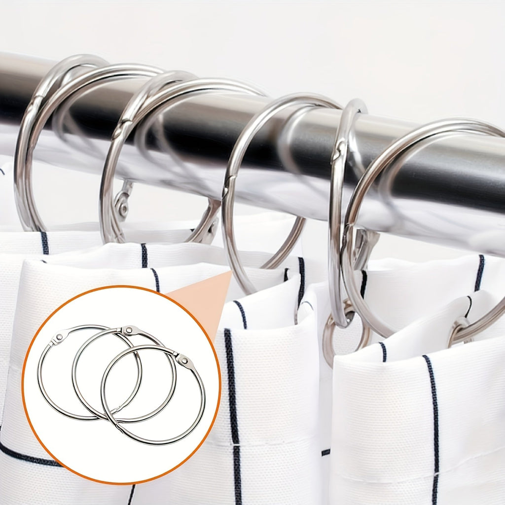 Metal Curtain O Rings with Rust Resistant Smooth Glide Design for Shower and Bathroom Curtains