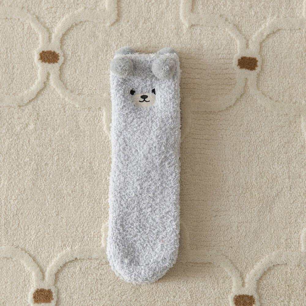Teddy Bear Fuzzy Socks 2 Pair Set with Plush Knit Fabric and Stretch Fit for Everyday Comfort