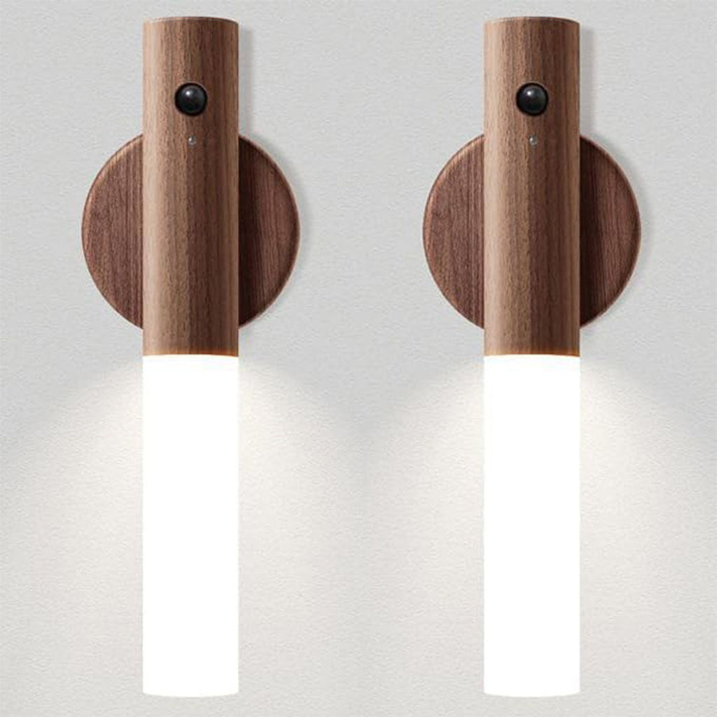 Walnut Glow Sconce with Magnetic Motion Sensor Design for Bedrooms Hallways and Stair Lighting (7×1×1"/18×2.5×2.5cm)