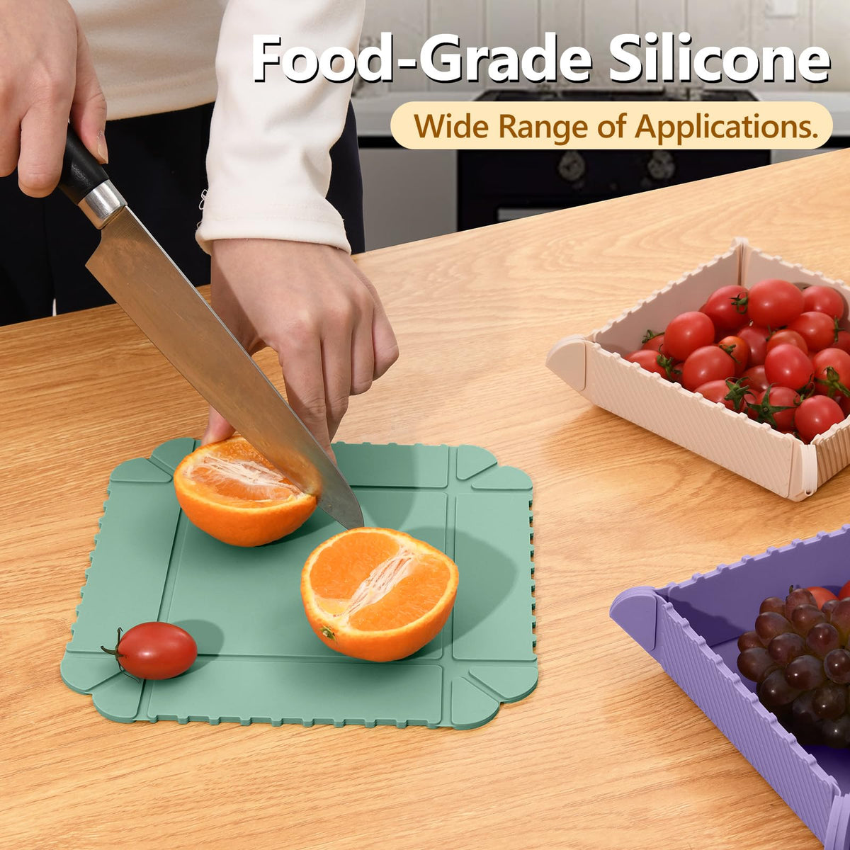 Folding Heat Resistant Silicone Mat for Hot Dishes and Kitchen Surface Protection