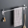 Retractable Stainless Steel Towel Bar Wall Mounted Bathroom Towel Holder with Hooks