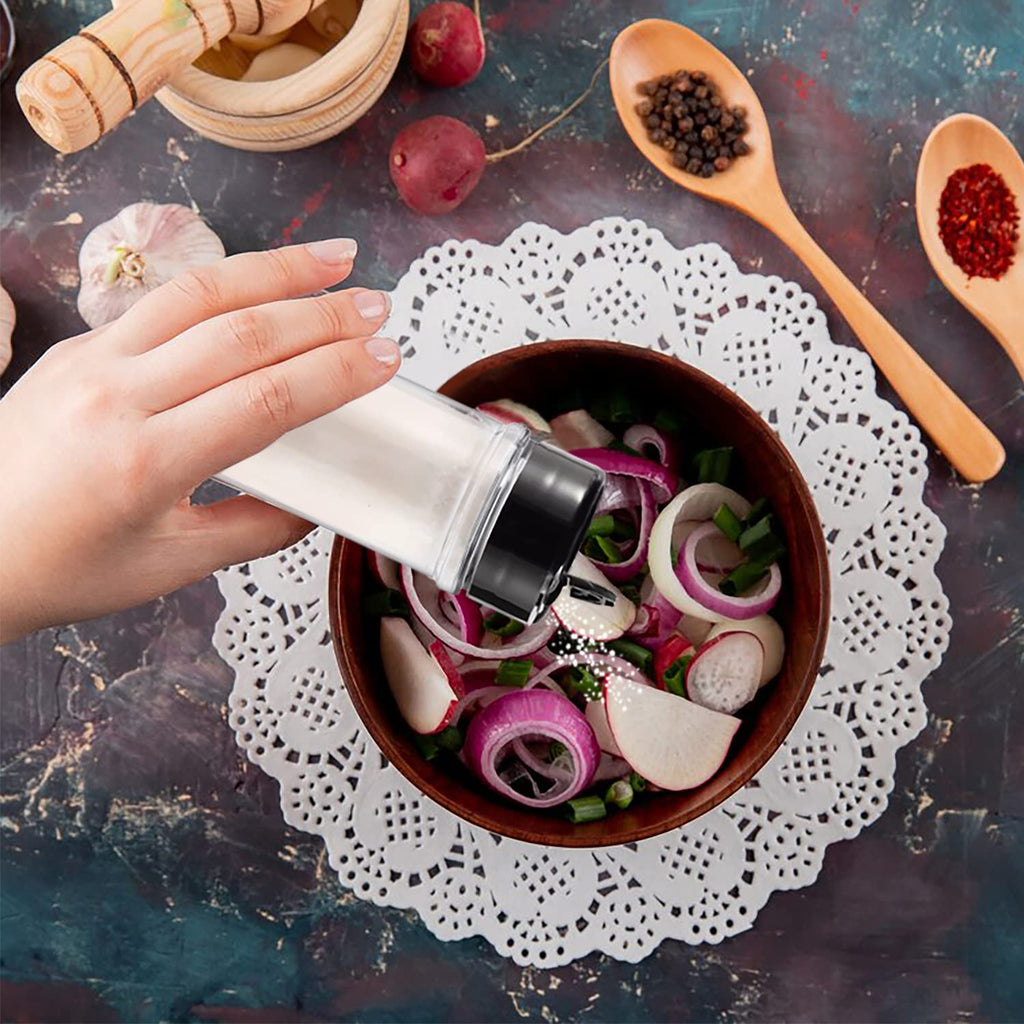 4Pcs Plastic Spice Jar Set with Shaker Lids for Seasoning Storage Kitchen